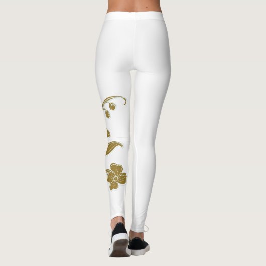 Gold Floral Leggings (Rückseite)