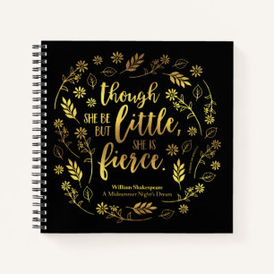 Gold Floral Little Aber Fierce William Shakespeare Notizblock