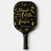 Gold Floral Little Aber Fierce William Shakespeare Pickleball Schläger (Vorderseite)