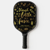 Gold Floral Little Aber Fierce William Shakespeare Pickleball Schläger (Rückseite)