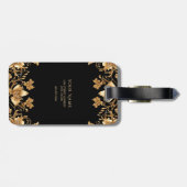 Gold Floral Luggage Tag Gepäckanhänger (Rückseite horizontal)