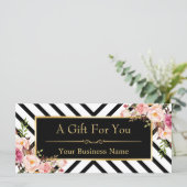 Gold Floral Makeup Haar Salon Geschenkgutschein (Stehend Vorderseite)