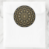 Gold Floral Mandala Runder Aufkleber (Tasche)