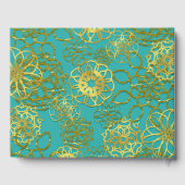 Gold Floral Mandalases Hochzeitsempfang Party Gästebuch (Rückseite)