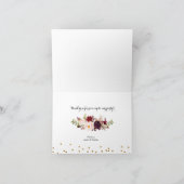 Gold Floral Marsala Fall in Liebe Dank Karte (Innenseite)