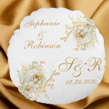 Gold Floral Monogram Logo Hochzeitsgeschenk