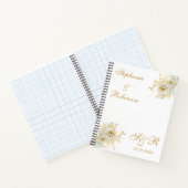 Gold Floral Monogram Logo Hochzeitsplaner Notizblock (Innenseite)