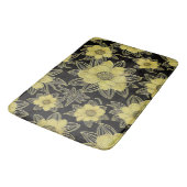 Gold Floral Muster Bath Mat Badematte (Schrägansicht)