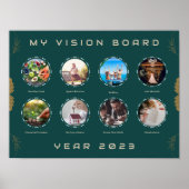 Gold Floral my Vision Board of the Year Poster (Vorne)