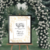 Gold Floral Nikkah Wedding Sign Poster