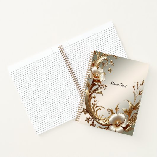 Gold Floral Notebook Notizblock (Innenseite)