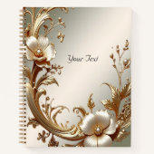 Gold Floral Notebook Notizblock (Vorderseite)