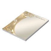 Gold Floral Notepad Notizblock (Rotiert)
