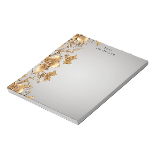Gold Floral Notepad Notizblock (Rotiert)