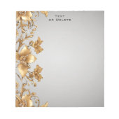 Gold Floral Notepad Notizblock (Vorderseite)