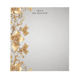 Gold Floral Notepad Notizblock