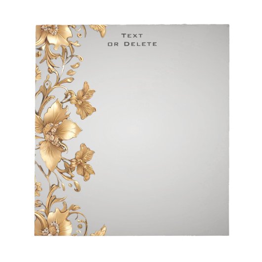 Gold Floral Notepad Notizblock (Vorderseite)