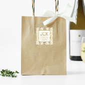 Gold Floral Paisley Muster Quadratischer Aufkleber