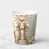 Gold Floral Paper Cups Pappbecher (Rückseite)