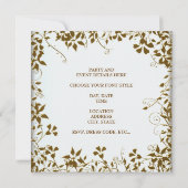 Gold Floral Party Einladung (Rückseite)