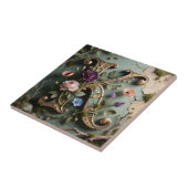Gold Floral Patina Letter K Monogram Fliese (Seite)