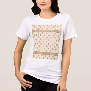 Gold Floral Pattern Tri-Blend Shirt