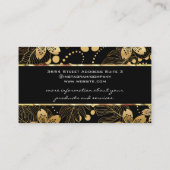 Gold Floral Pattern Visitenkarte (Rückseite)