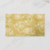Gold Floral Personalisiert Hinweiskarte (Rückseite)