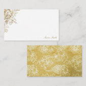 Gold Floral Personalisiert Hinweiskarte (Vorne/Hinten)
