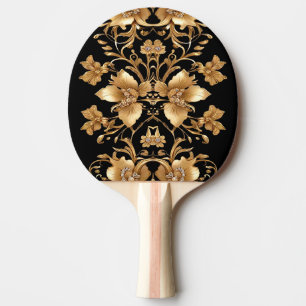 Gold Floral Ping Pong Paddle Tischtennis Schläger