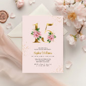 Gold Floral Quinceañera Einladung