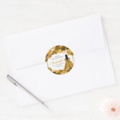 Gold Floral Quinceanera Round Stickers (Umschlag)