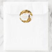 Gold Floral Quinceanera Round Stickers (Tasche)