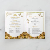 Gold Floral Quinceanera Tiara Butterfliegen Programm (Innenseite)