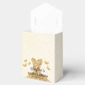 Gold Floral Quinceñera Butterfliegen Geschenkschachtel (Geöffnet)