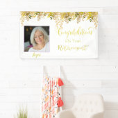 Gold Floral Retirement Banner (Insitu)