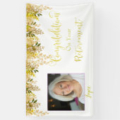 Gold Floral Retirement Banner (Vertikal)