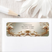 Gold Floral Return Address Label (Insitu)