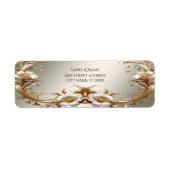 Gold Floral Return Address Label (Vorne)