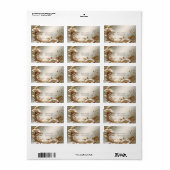 Gold Floral Return Address Label Adressaufkleber (Vorne)