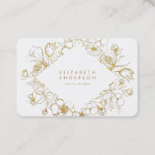 Gold Floral Rose Bouquet Business Card Visitenkarte (Vorderseite)