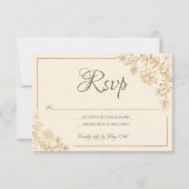 Gold Floral RSVP Card (Vorderseite)