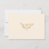 Gold Floral RSVP Card Karte (Rückseite)