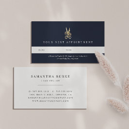 Gold Floral Scheren | Friseursalon oder Stylist Terminkarte