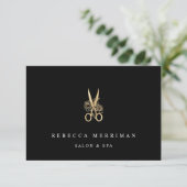 Gold Floral Scheren | Salon Gift Certificate (Stehend Vorderseite)