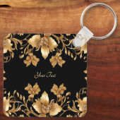Gold Floral Schlüsselanhänger (Rückseite)