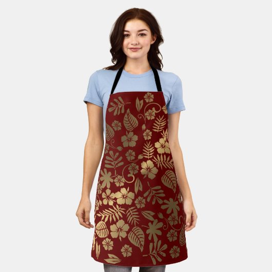 Gold-Floral-Schürze Schürze (Getragen)