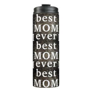 Gold Floral Schwarz Modern MAMA beste MOM aller Thermosbecher