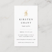 Gold Floral Scissors Logo-Haarstyliste Visitenkarte (Rückseite)