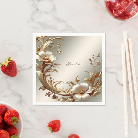 Gold Floral Serviette (Beispiel)